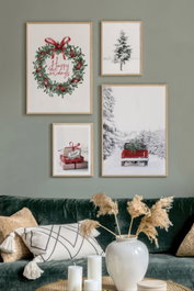 Wallity Conjunto de 4 Pinturas Decorativas Enmarcadas Multicolor
